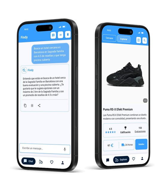 Mockup de la app Findall