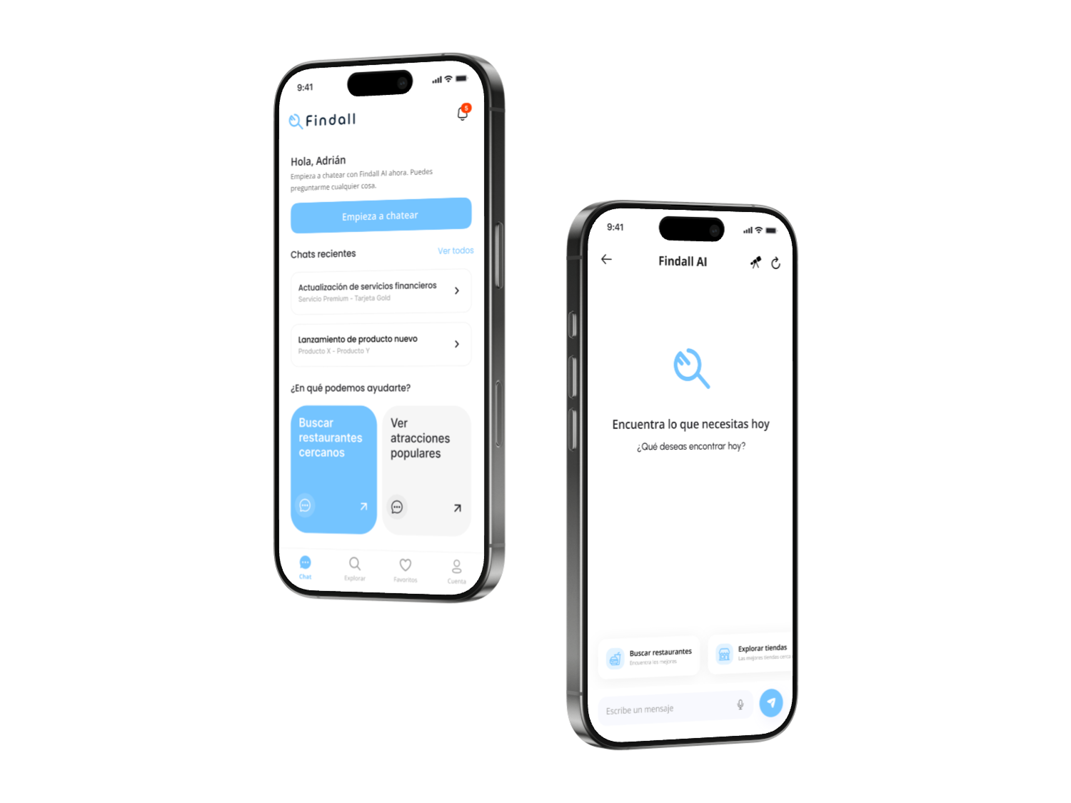 Conversación con el chat de IA de Findall